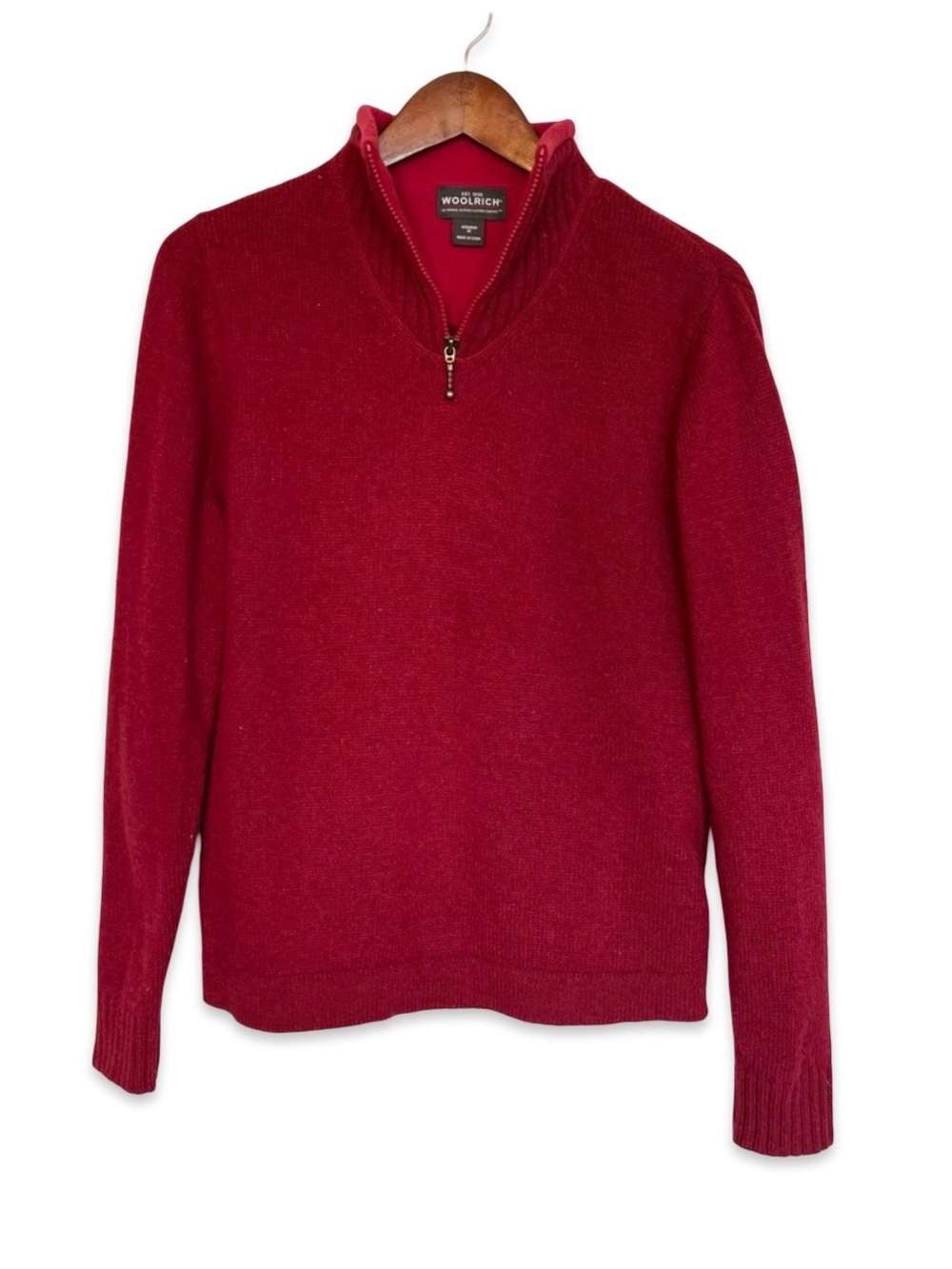 Woolrich Women’s red wool sweater Size M Warm sweater Cozy Outdoors Winter